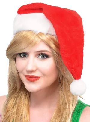 Santa Red and White Plush Christmas Hat