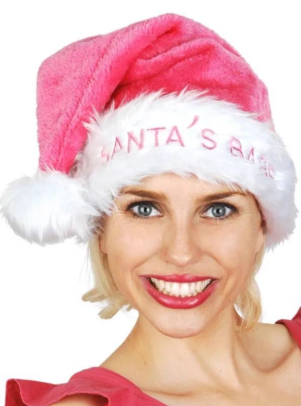 Santa's Babe Pink Christmas Hat