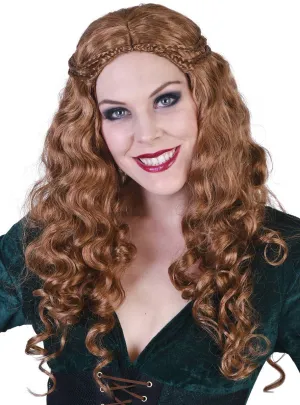 Sapphira Long Curly Brown Womens Medieval Costume Wig