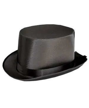 Satin Black Adults Top Hat