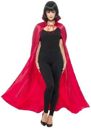 Satin Red Devil Cape With High Collar