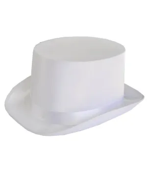 Satin White Adults Top Hat