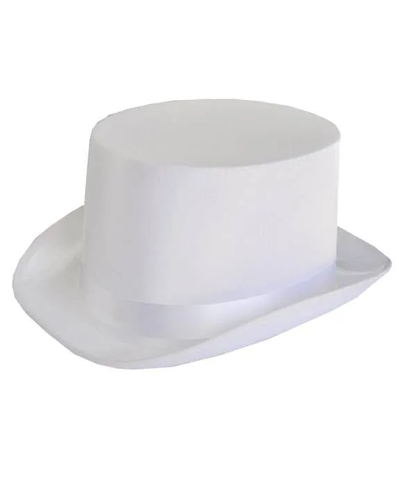 Satin White Adults Top Hat