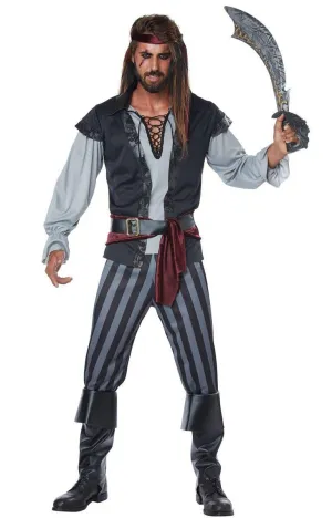 Scallywag Mens Pirate Captain Dress Up Costume