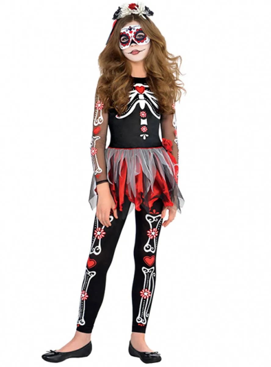 Scared to the Bone Girls Day of the Dead Costume