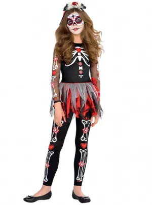 Scared to the Bone Girls Day of the Dead Costume