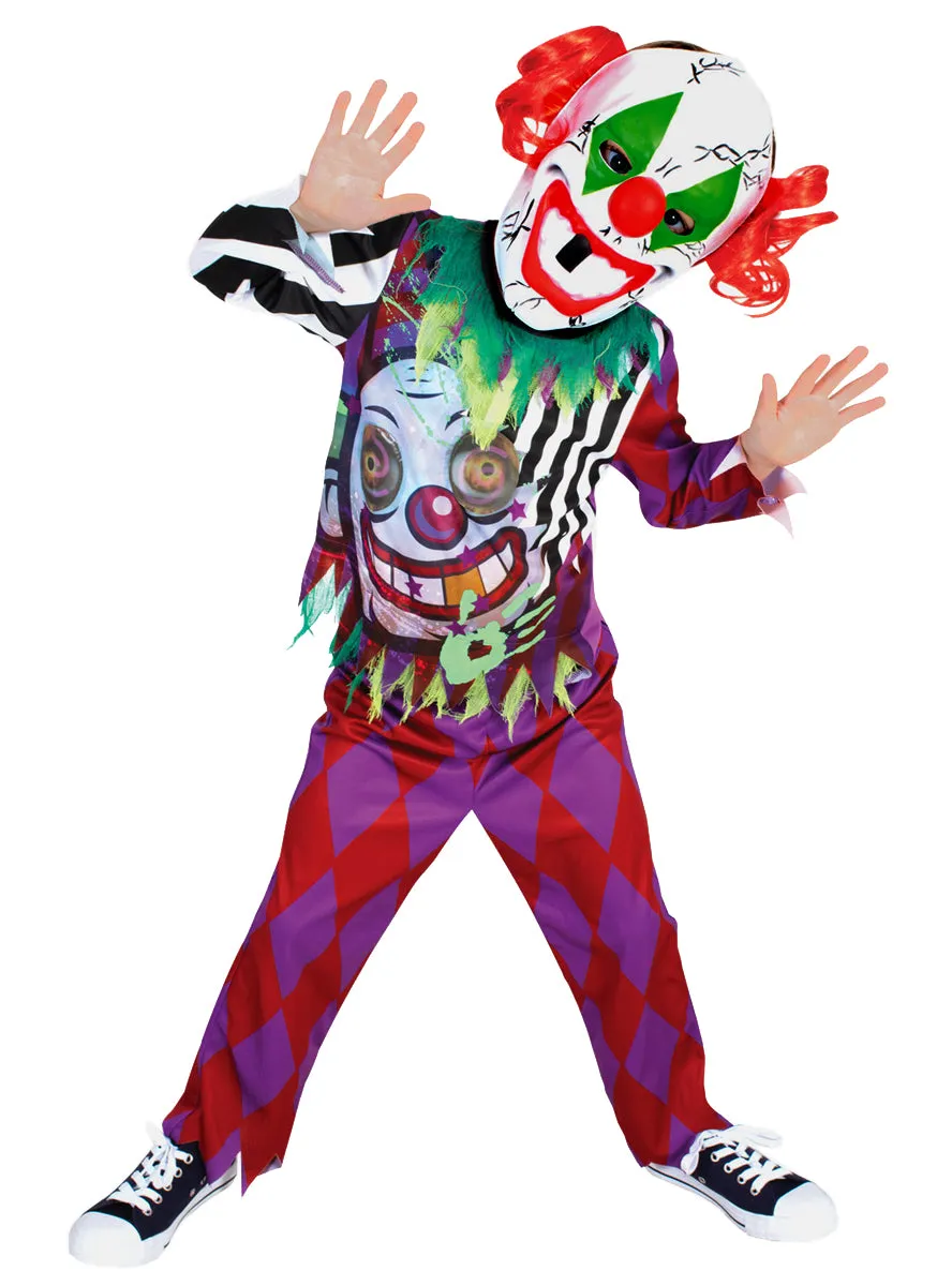 Scary Lenticular Eyed Clown Boys Halloween Costume