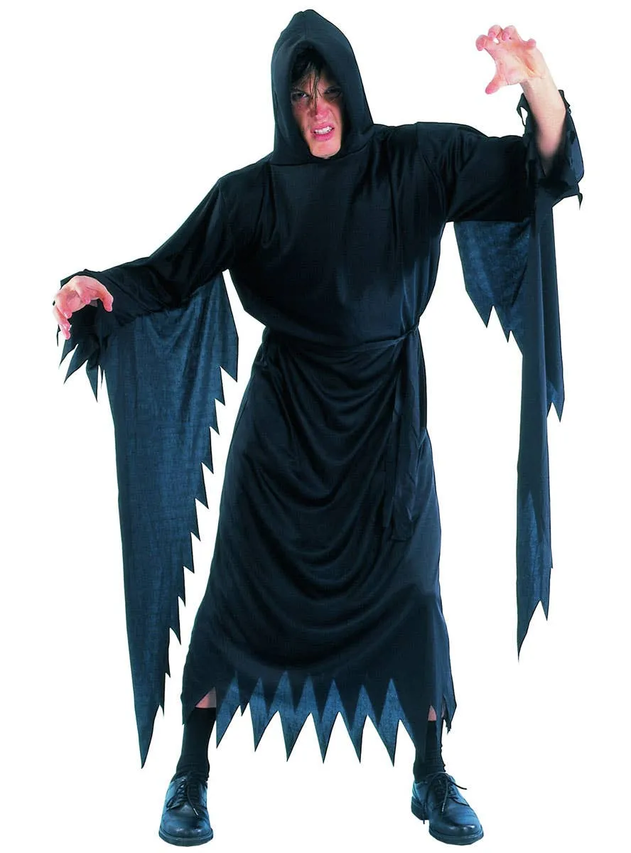 Scary Movie Adults Black Hooded Robe Halloween Costume