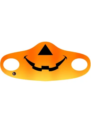 Scary Orange Pumpkin Kids Fabric Halloween Mask