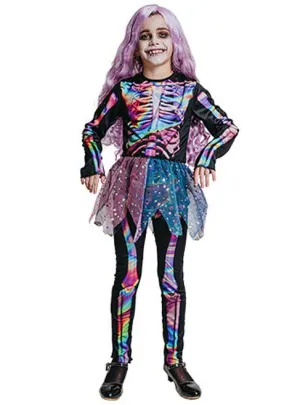 Scary Rainbow Skeleton Girls Tutu Halloween Costume