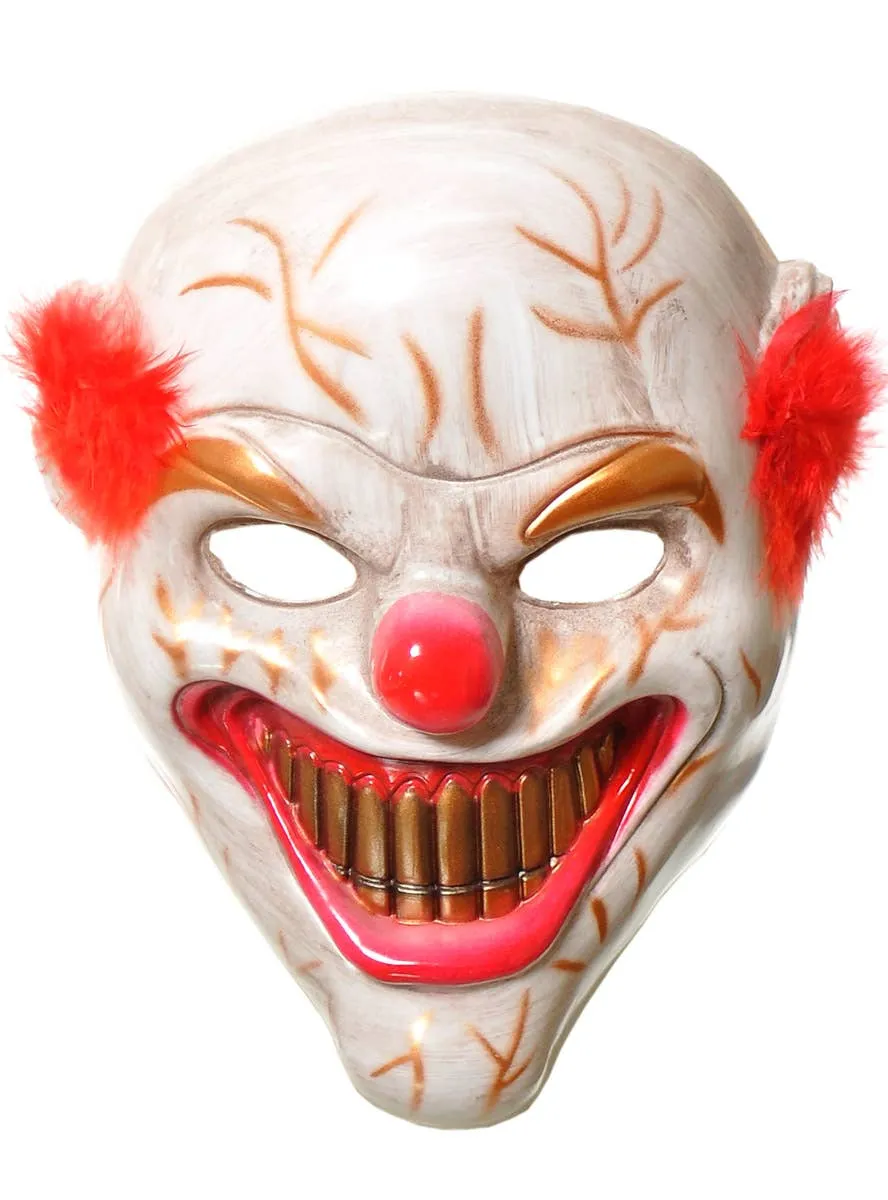 Scary Red and Copper Clown Halloween Costume Mask