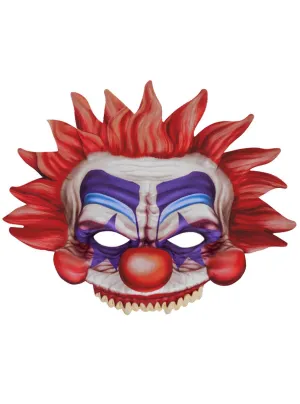 Scary Red and Purple Clown Halloween Costume Mask