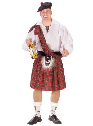 Scottish Red Tartan Mens Costume Kilt