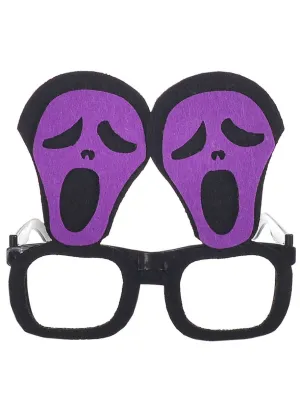 Screaming Purple Felt Ghostface Halloween Costume Glasses