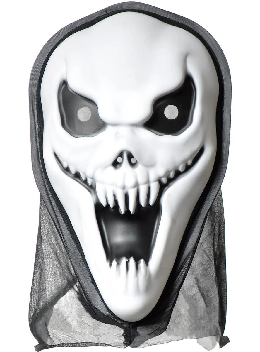 Screaming Reaper Halloween Costume Mask with Hood