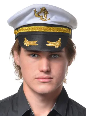 Sea Captain White and Black Costume Hat