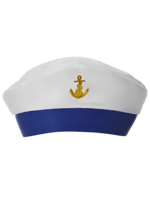 Seaworthy Sailor Costume Hat with Gold Anchor