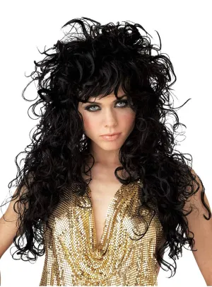 Seduction 70s Black Disco Wig