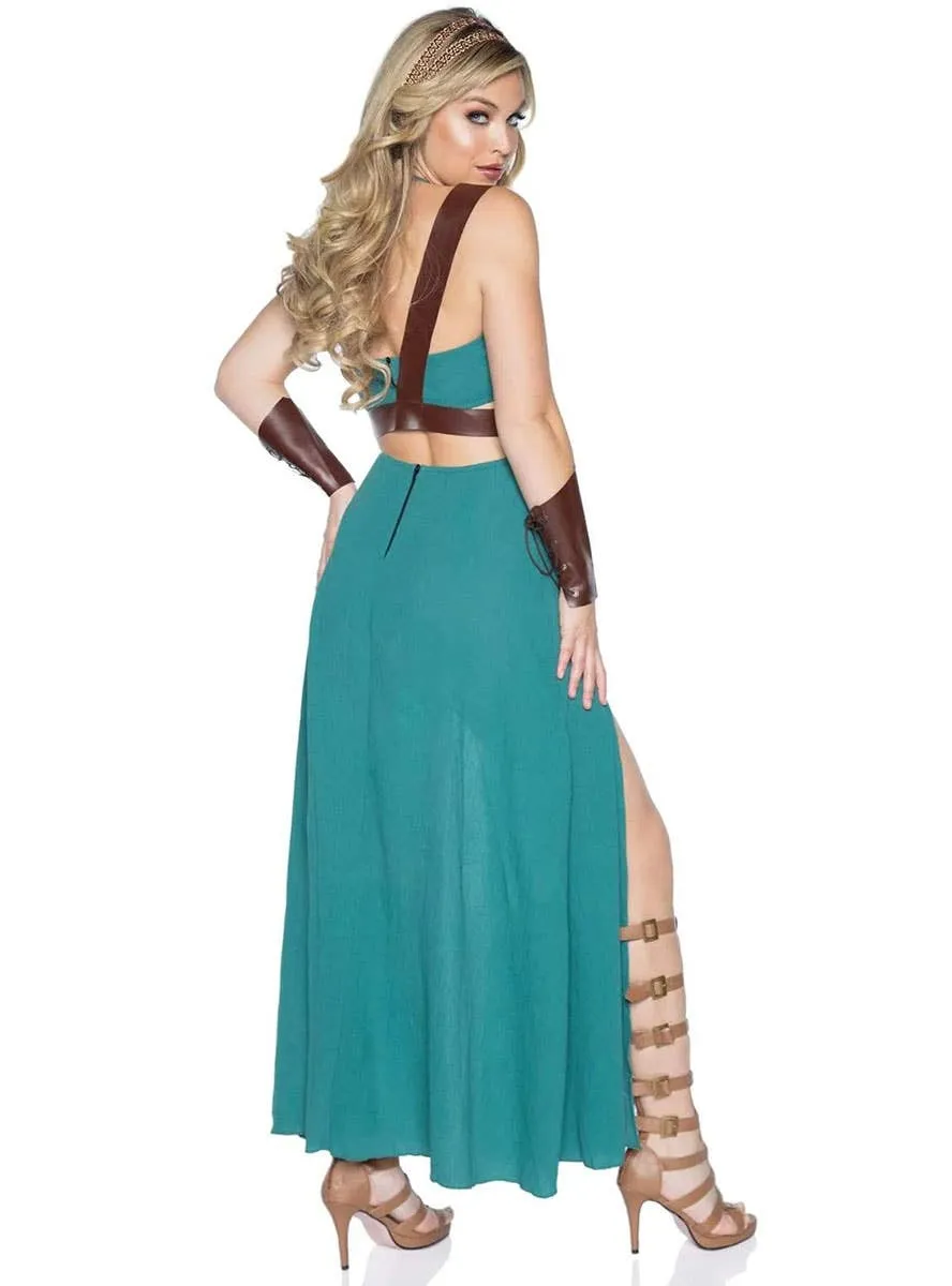 Seductive Teal Warrior Maiden Womens Costume
