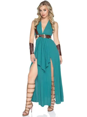 Seductive Teal Warrior Maiden Womens Costume