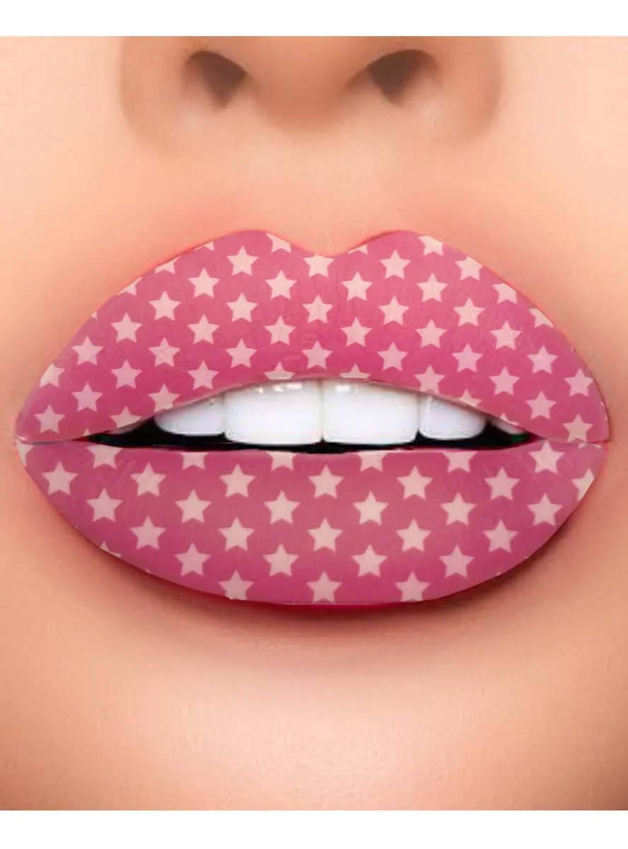 Seeing Stars Pink and White Star Temporary Lip Tattoo Costume Makeup