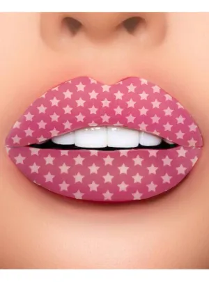 Seeing Stars Pink and White Star Temporary Lip Tattoo Costume Makeup