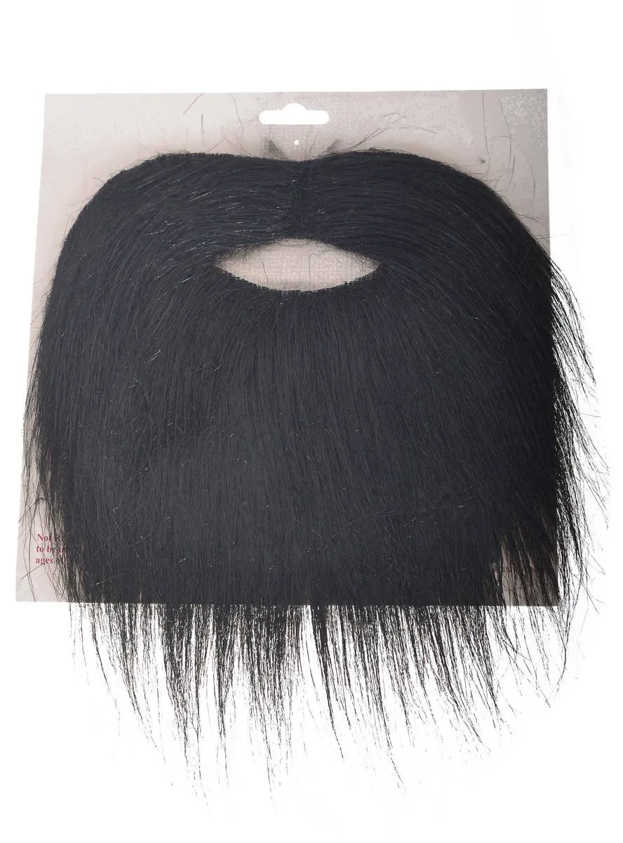 Self Adhesive Bushy Black Beard and Moustache Set