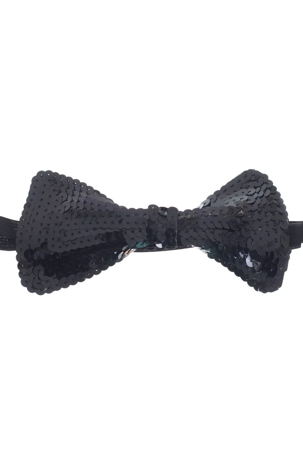 Sequined Black Costume Accessory Bow Tie