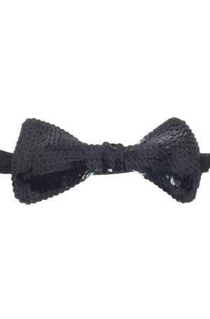 Sequined Black Costume Accessory Bow Tie