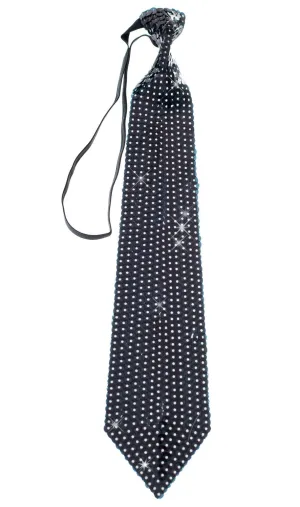 Sequined Black Costume Neck Tie Accessory