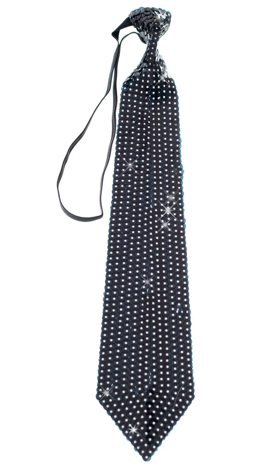 Sequined Black Costume Neck Tie Accessory