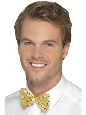 Sequined Gold Adults Bow Tie