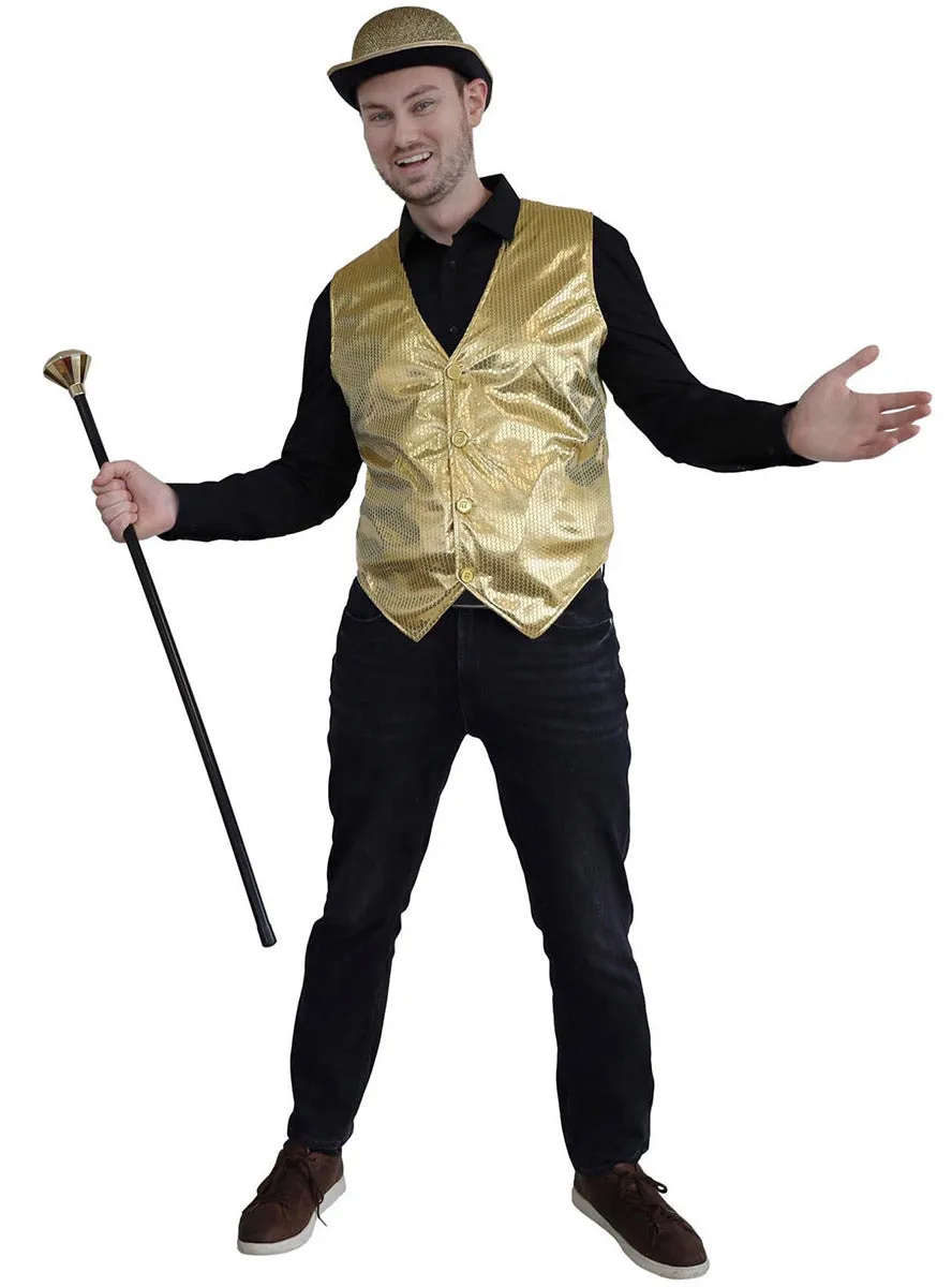 Sequined Gold Mens Costume Vest