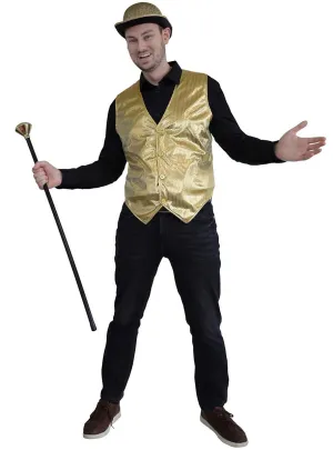 Sequined Gold Plus Size Mens Costume Vest