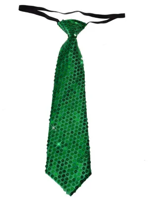 Sequined Green Gangster Tie Costume Accessory