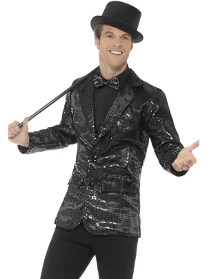 Sequined Mens Black Costume Jacket