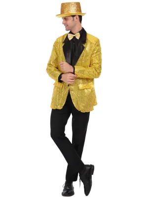 Sequined Mens Gold Costume Jacket