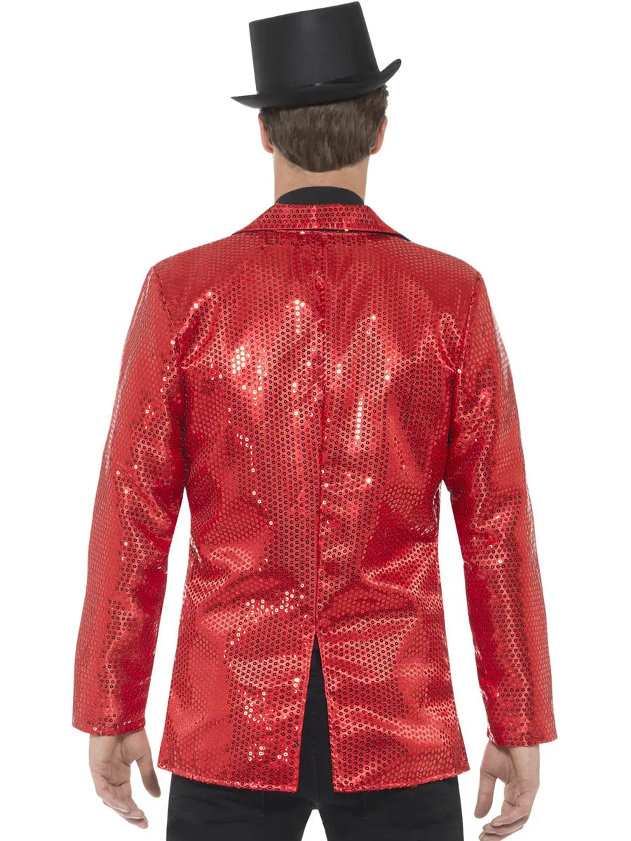 Sequined Mens Red Costume Jacket