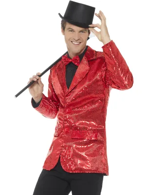 Sequined Mens Red Costume Jacket