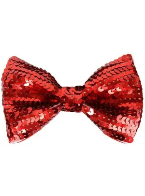 Sequined Red Bow Tie Costume Accessory