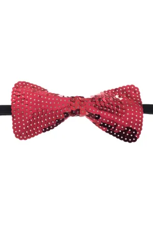 Sequined Red Costume Accessory Bow Tie