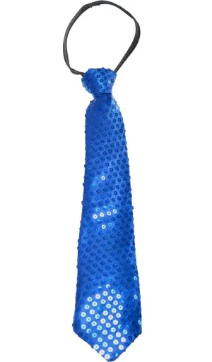Sequinned Blue Adults Tie Costume Accessory