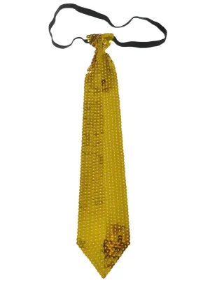Sequinned Gold Costume Tie on Elastic