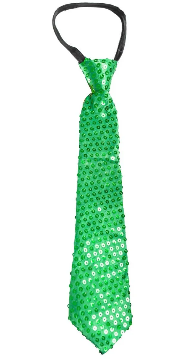 Sequinned Green Adults Tie Costume Accessory