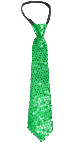 Sequinned Green Adults Tie Costume Accessory