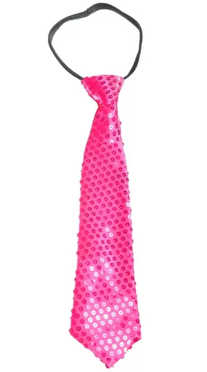 Sequinned Hot Pink Adults Tie Costume Accessory