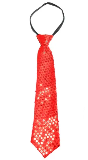 Sequinned Red Adults Tie Costume Accessory