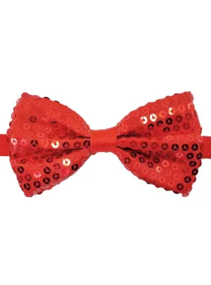 Sequinned Red Bow Tie Costume Accessory
