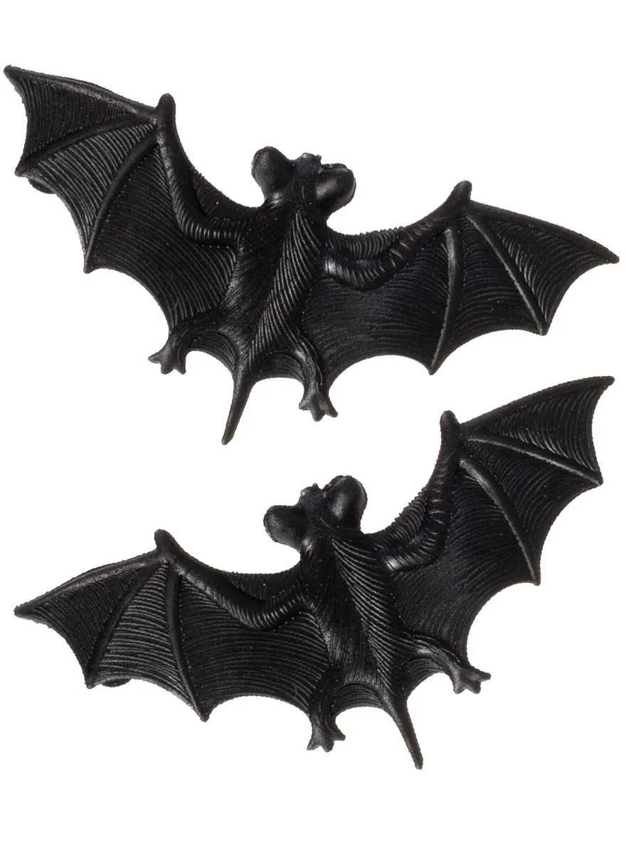 Set of 2 Plastic Black Bats Halloween Decoration