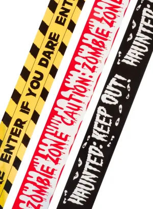 Set of 3 Horror Themed Caution Tapes Halloween Decoration